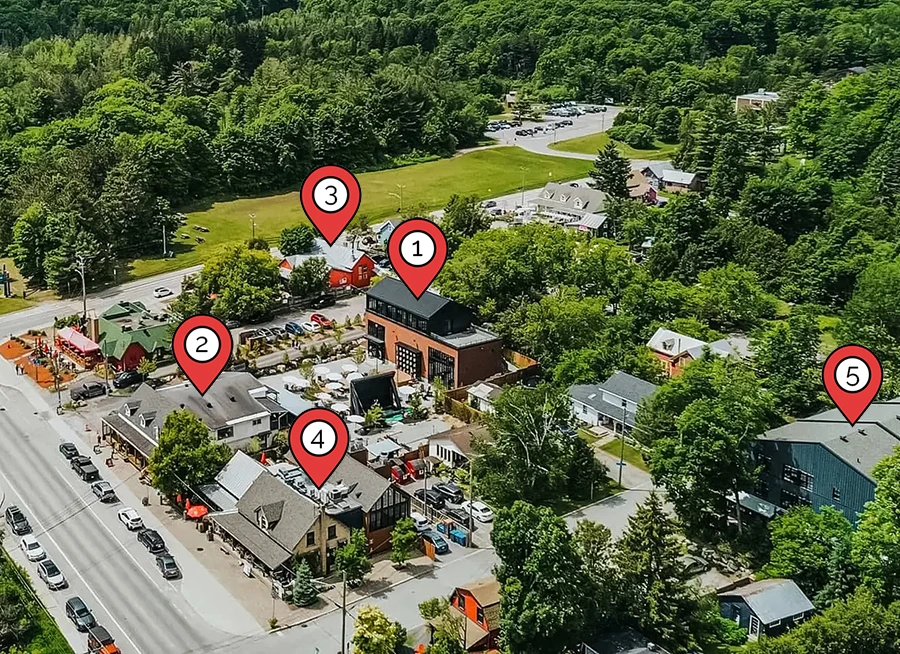 Plan de situation du Square Old Chelsea avec les différents établissements